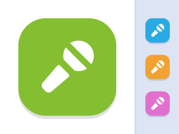 麦克风-正方形字形按钮图片下载