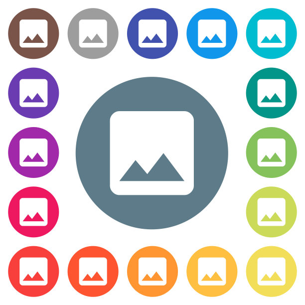 图像上的圆形背景上的白色图标图片下载