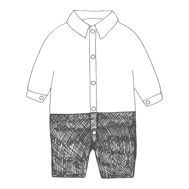 婴儿紧身衣裤。矢量插图在素描风格图片下载