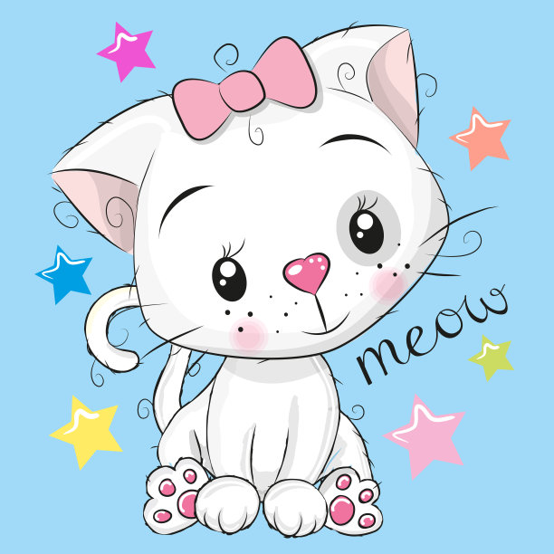 蓝色背景下可爱的小女孩图片下载