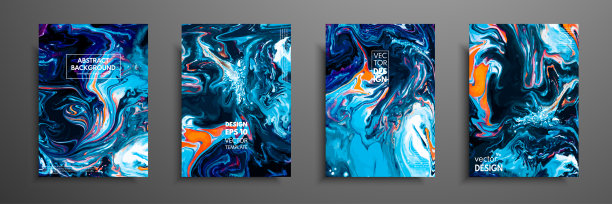 丙烯酸颜料的混合物。液体大理石纹理。流体艺术。适用于设计封面、演示文稿、邀请函、传单、年报、海报、名片、包装设计。现代艺术作品。图片下载