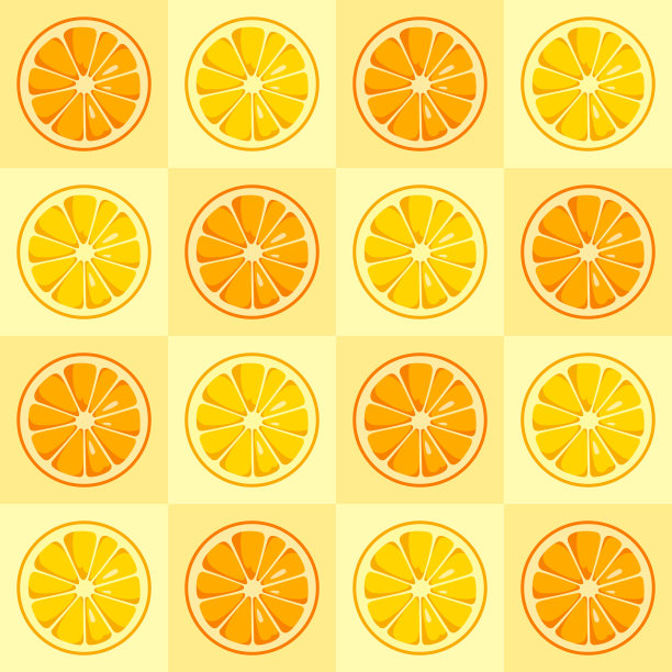 柠檬和橙子片无缝图案。图片下载