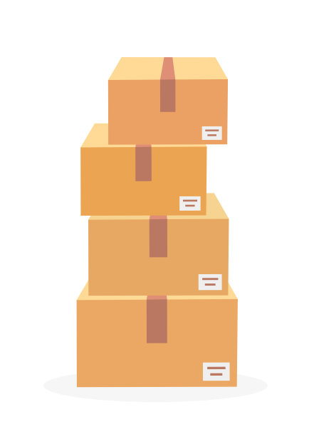 几个用直升机运输的纸盒。矢量插图。图片下载