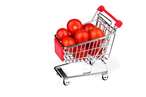 购物车里的樱桃番茄图片下载