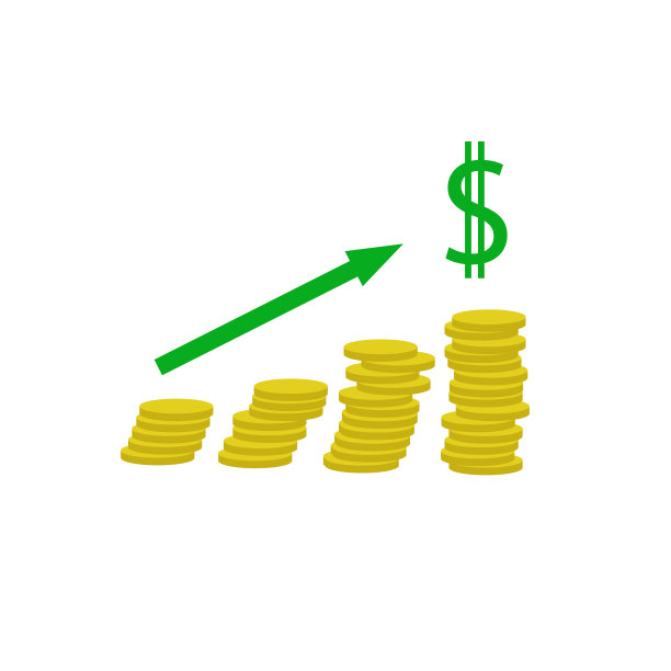收入增加。向量图片下载