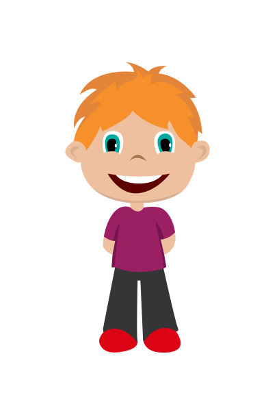 矢量插图微笑的小男孩在白色的背景。图片下载