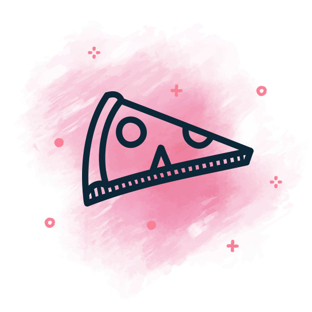 披萨片涂鸦水彩背景图片下载