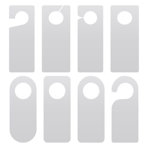 一组门挂孤立在白色背景图片下载