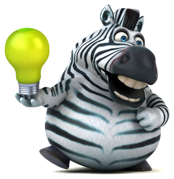 有趣的斑马- 3D插图图片下载