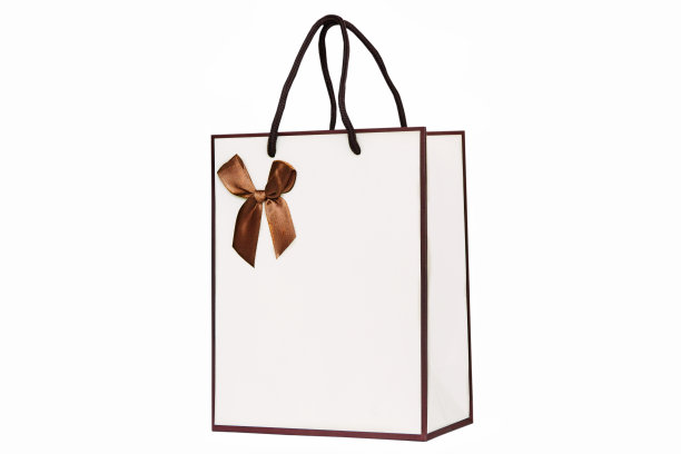 礼物纸袋孤立在白色的背景图片下载