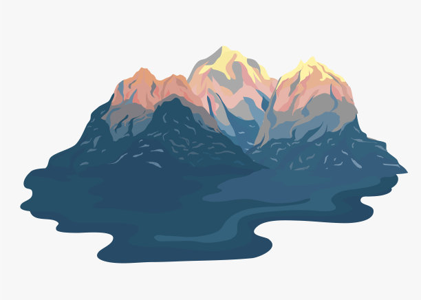 绘制山景景观插图图片下载