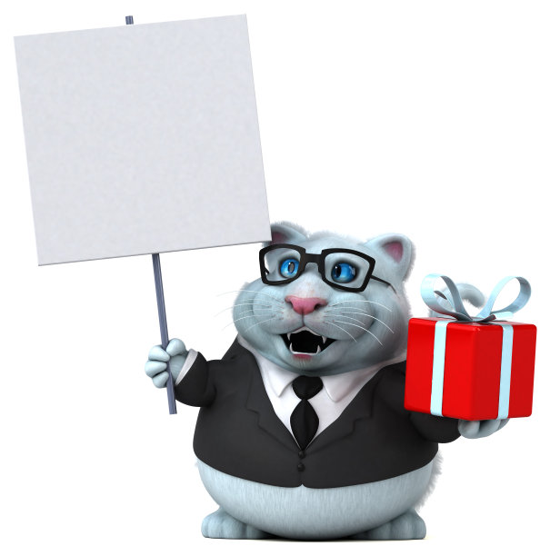 有趣的猫- 3D插图图片下载