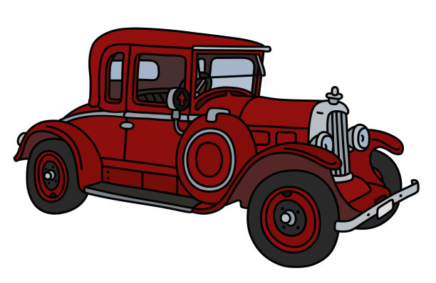 老式的红色跑车图片下载