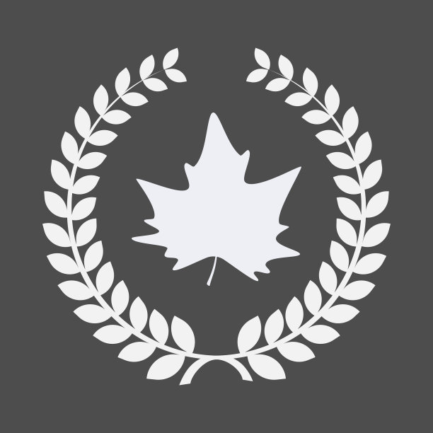 孤立的月桂花环与秋叶树图片下载