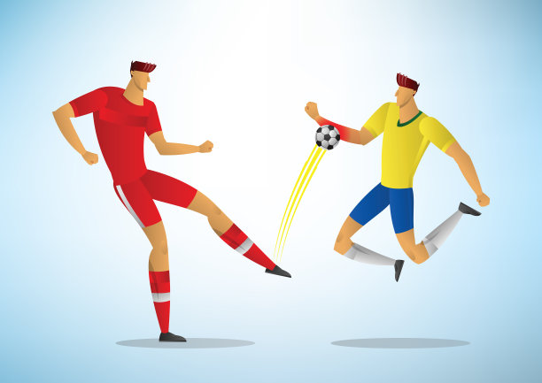 足球运动员犯规时用手触到了球图片下载