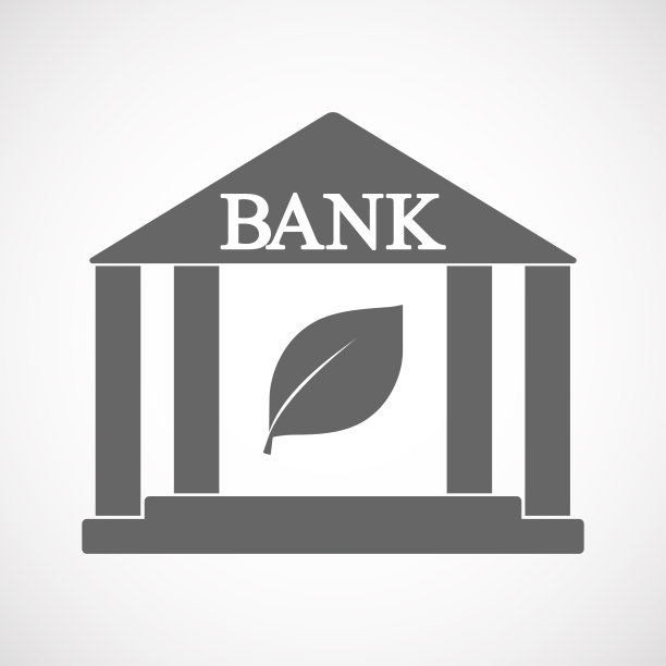 带有叶子的孤立银行图标图片下载