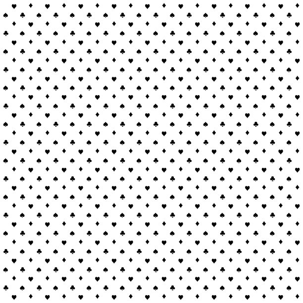 无缝扑克图案背景黑桃，心，钻石，俱乐部。矢量图图片下载