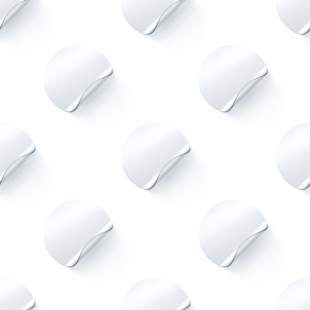 空白白色圆形透明贴纸仿造出无缝图案图片下载