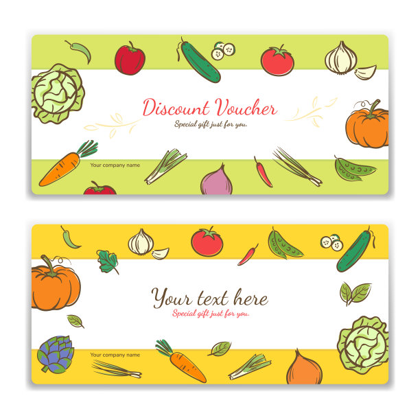 蔬菜可爱横幅背景模板与复制空间图片下载