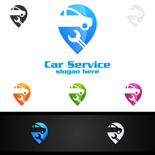 汽车服务向量设计与汽车修理形状和汽车概念图片下载