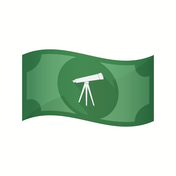 孤立的银行票据与望远镜图片下载