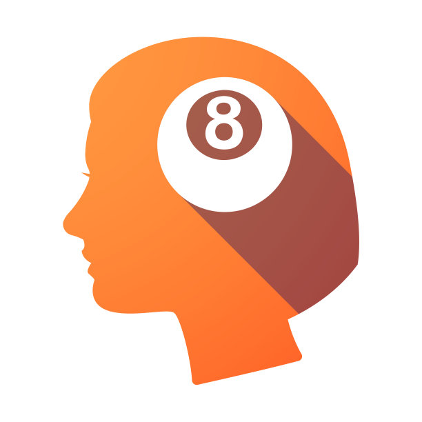 孤立女性头部与撞球图片下载