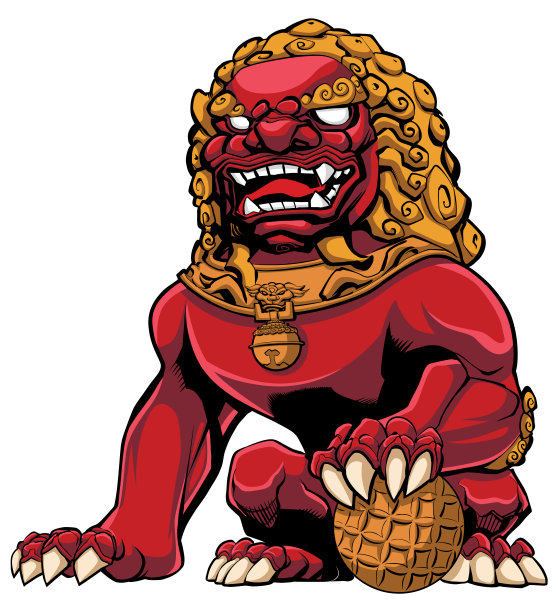 中国狮子红图片下载