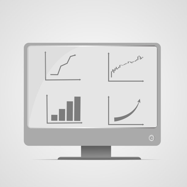 向量:在计算机显示器上增加业务图图片下载