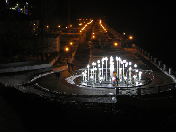 冬夜的海滨大街图片下载