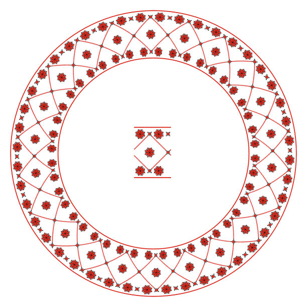 绣品不错，喜欢乌克兰族手工挑花图案。民族风格的圆形装饰图片下载