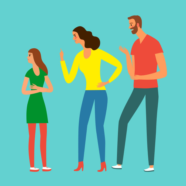 愤怒的父母会责骂青少年。图片下载