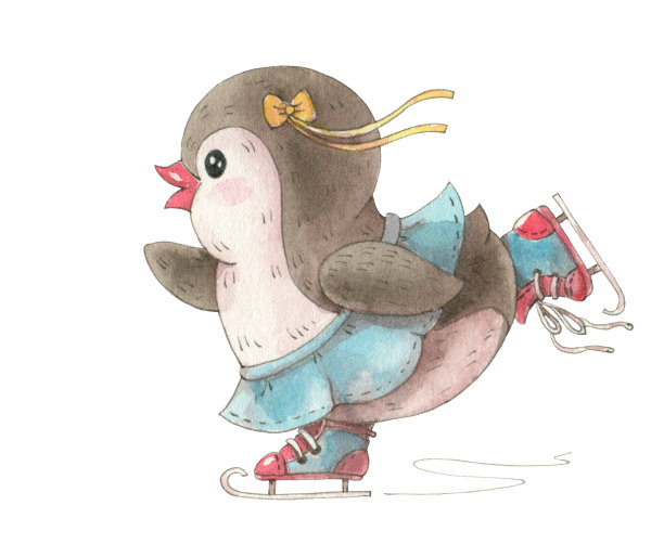 有趣的卡通企鹅素材图片