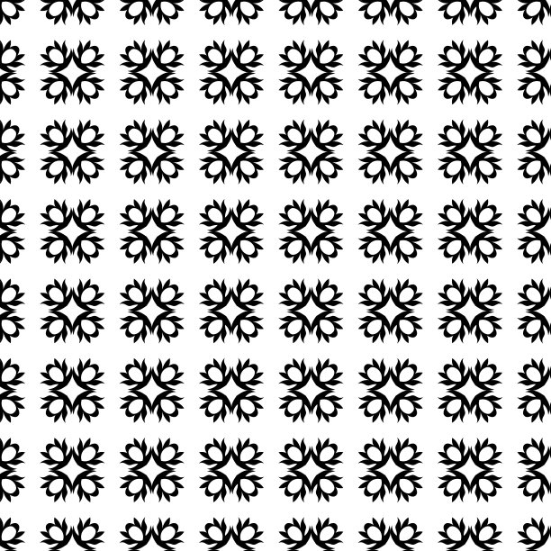 黑白装饰图案墙纸，纺织品设计和印刷图片下载