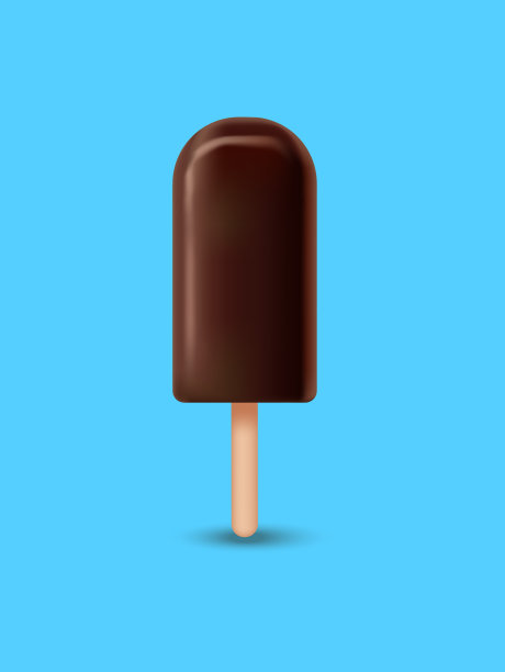 逼真的细节3d冰淇淋巧克力。向量图片下载