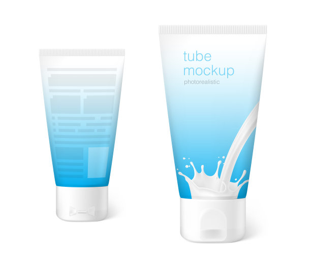 白色化妆管孤立在白色背景上。图片下载