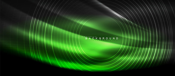 霓虹发光的线条，神奇能量的空间灯光概念，抽象的背景墙纸设计图片下载