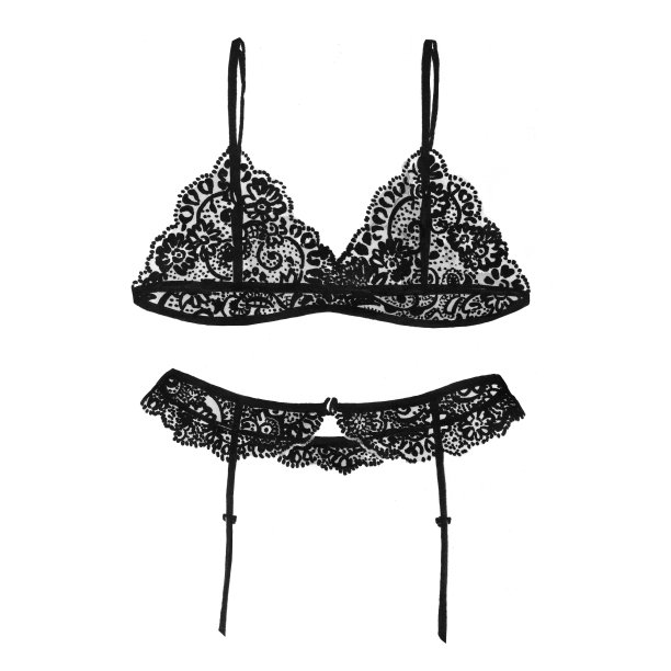 手绘水彩内衣女人内衣文胸插图图片下载