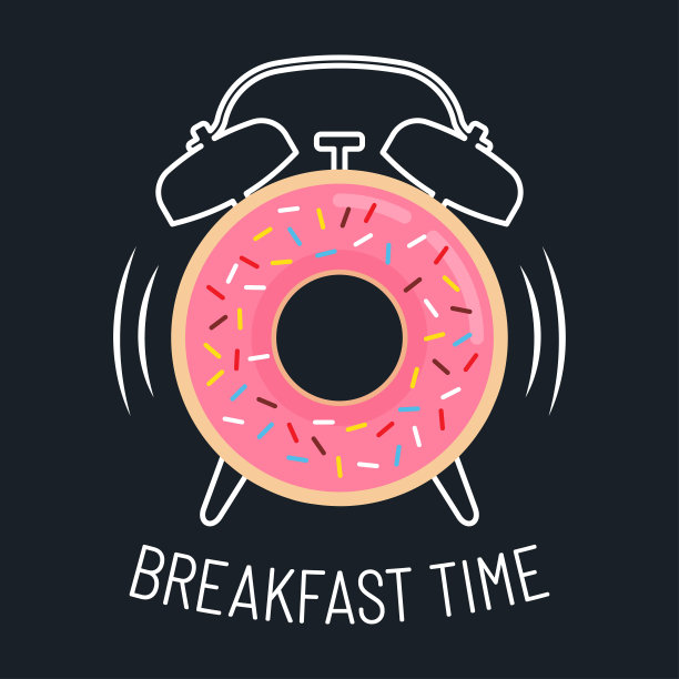 粉色甜甜圈和闹钟图片下载