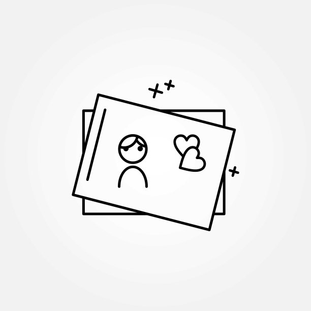 母亲节线图标上的白色背景矢量图片下载