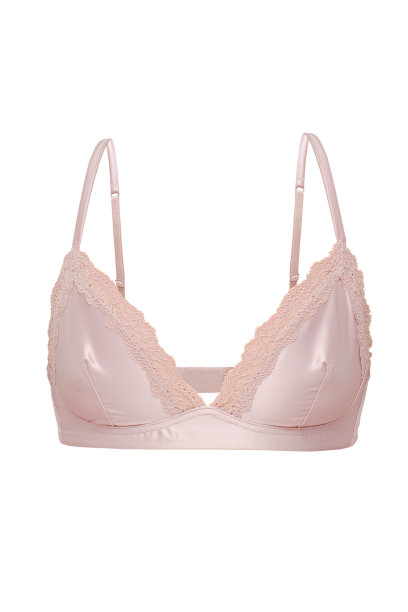 米色丝绸胸罩孤立在白色，胸罩图片下载