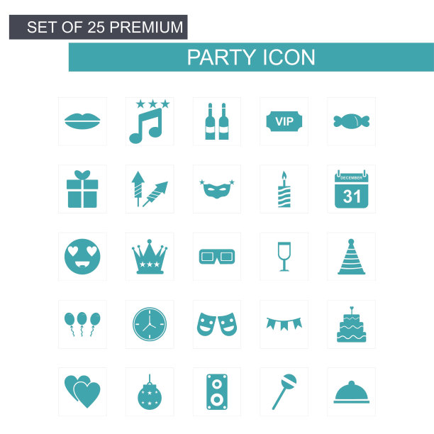 聚会图标集向量图片下载