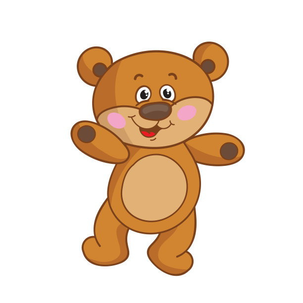 向量小熊幼崽在白色的背景。图片下载