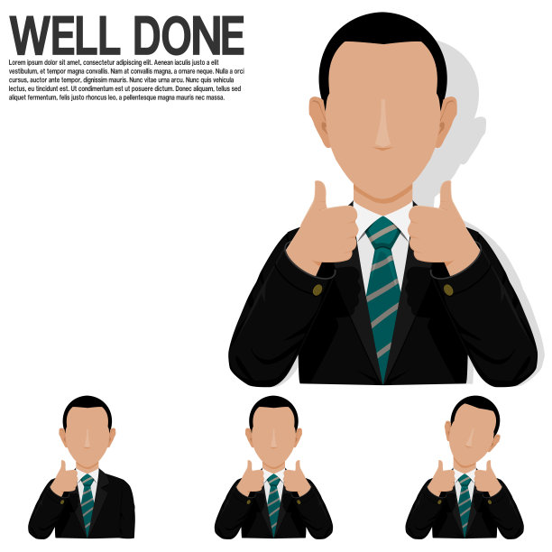 一名商人竖起大拇指图片下载