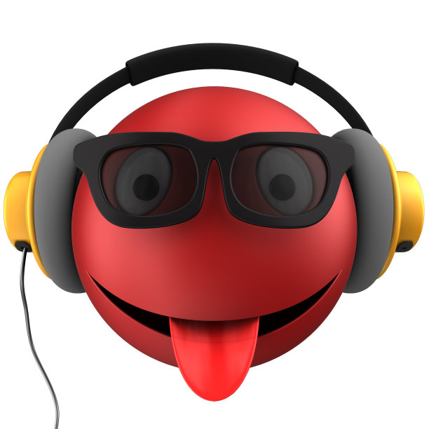 3d红色表情微笑图片下载