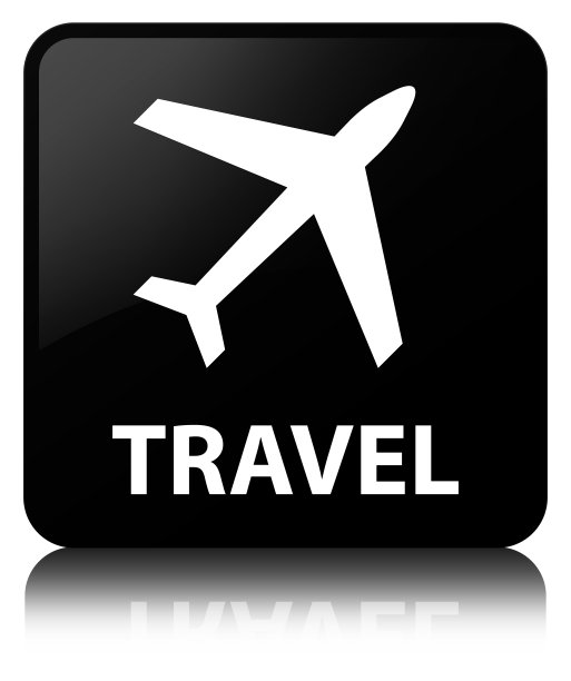 旅行（飞机图标）黑色方形按钮图片下载