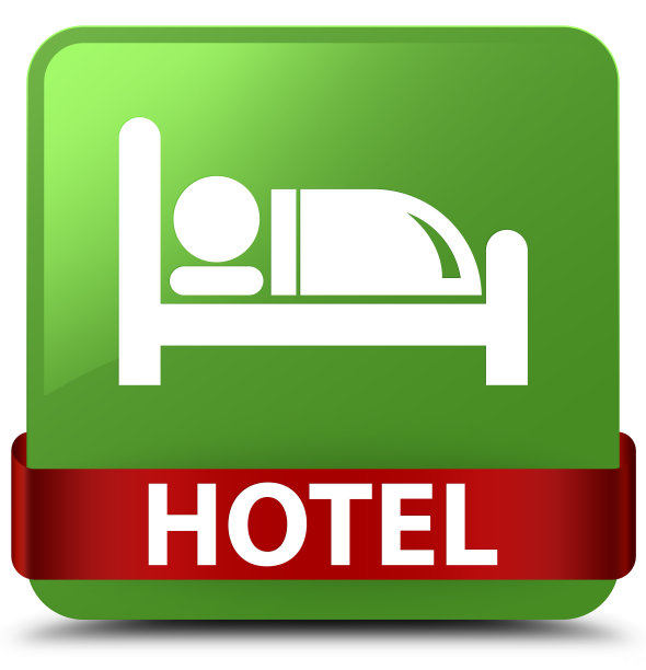 酒店软绿色方形纽扣中间是红色缎带图片下载