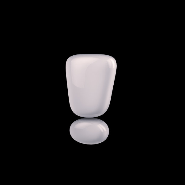 符号感叹牛奶，白色的黑色背景，3d渲染。图片下载