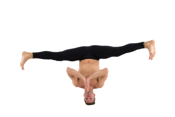 Brakedance。有吸引力的人。白色背景。图片下载