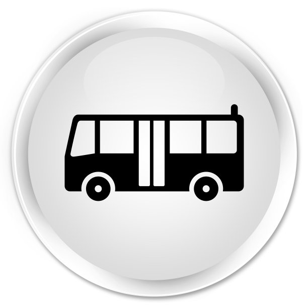 巴士图标premium白色圆形按钮图片下载