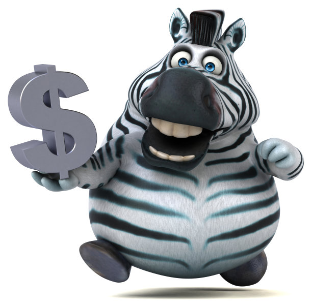 有趣的斑马- 3D插图图片下载